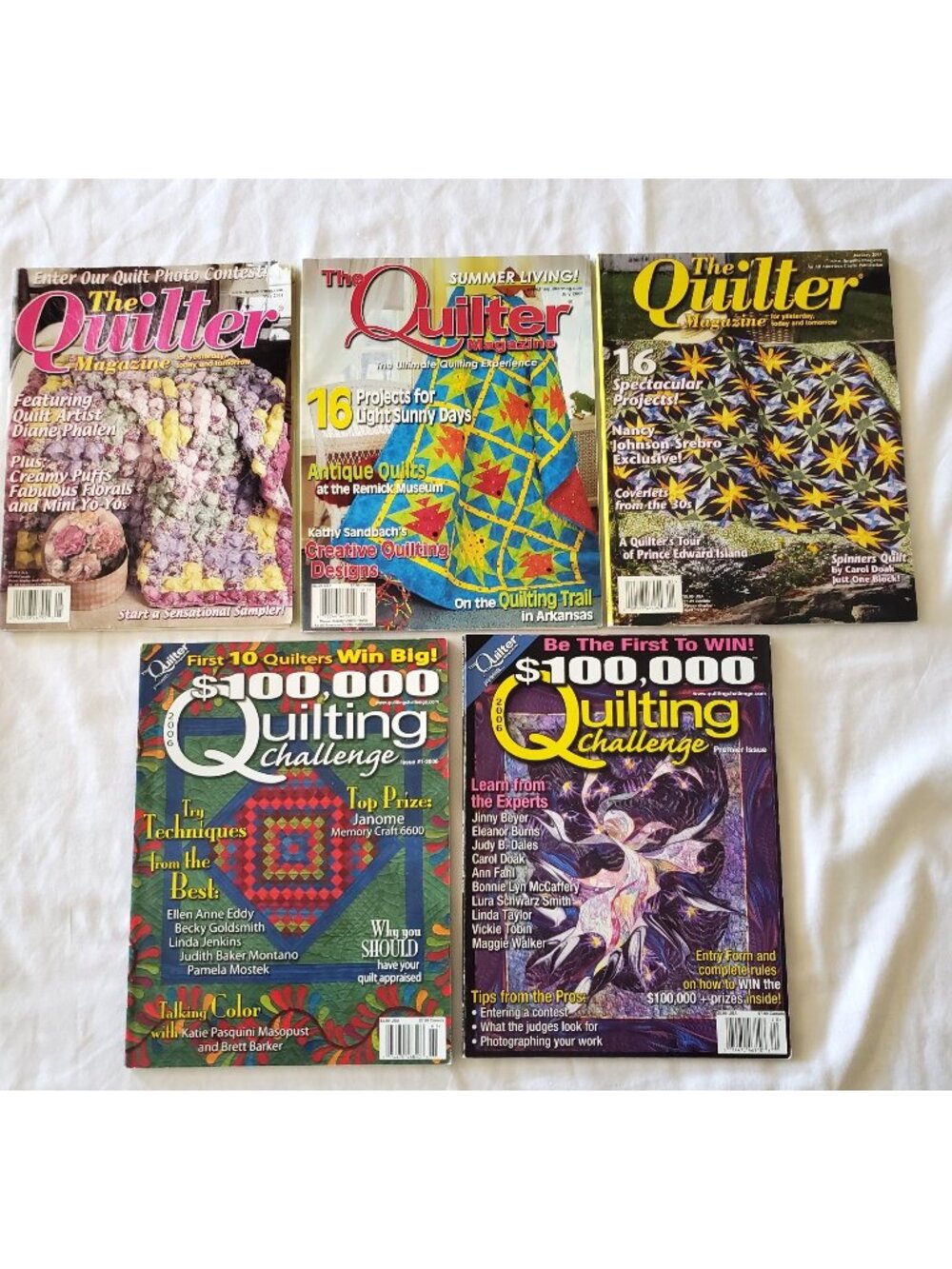Quilting Magazines The Quilter $100000 Quilting Challenge Lot 2001-2006